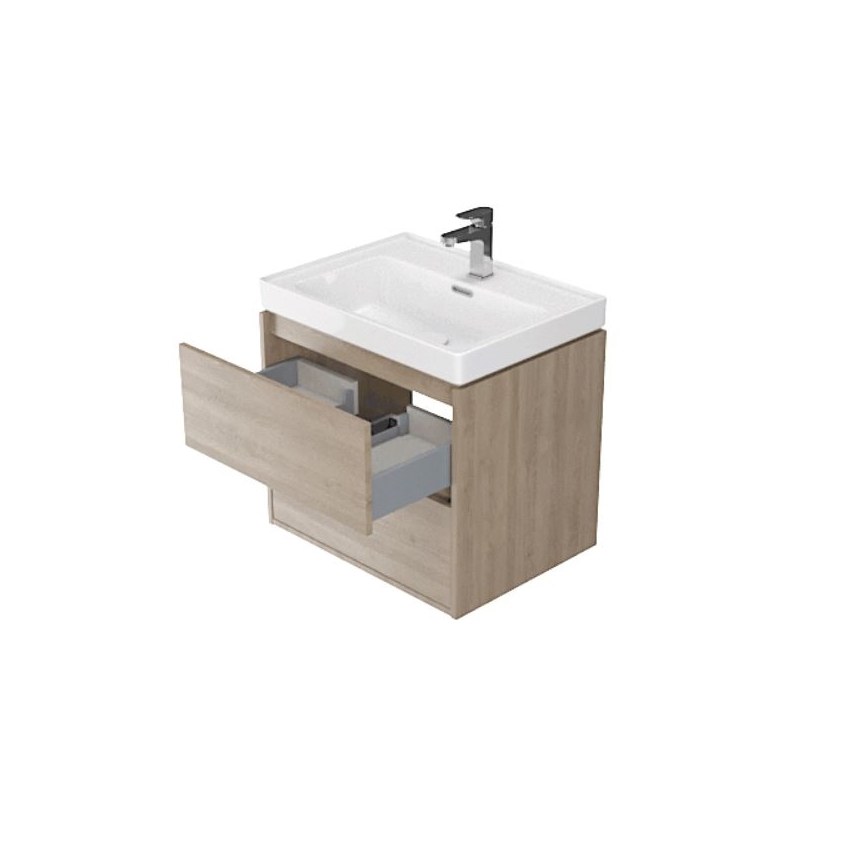 Cersanit S924-008 - Seinale rippuv vannitoakapp valamu alla CREA 60x54x45 cm tamm