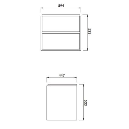 Cersanit S924-008 - Seinale rippuv vannitoakapp valamu alla CREA 60x54x45 cm tamm