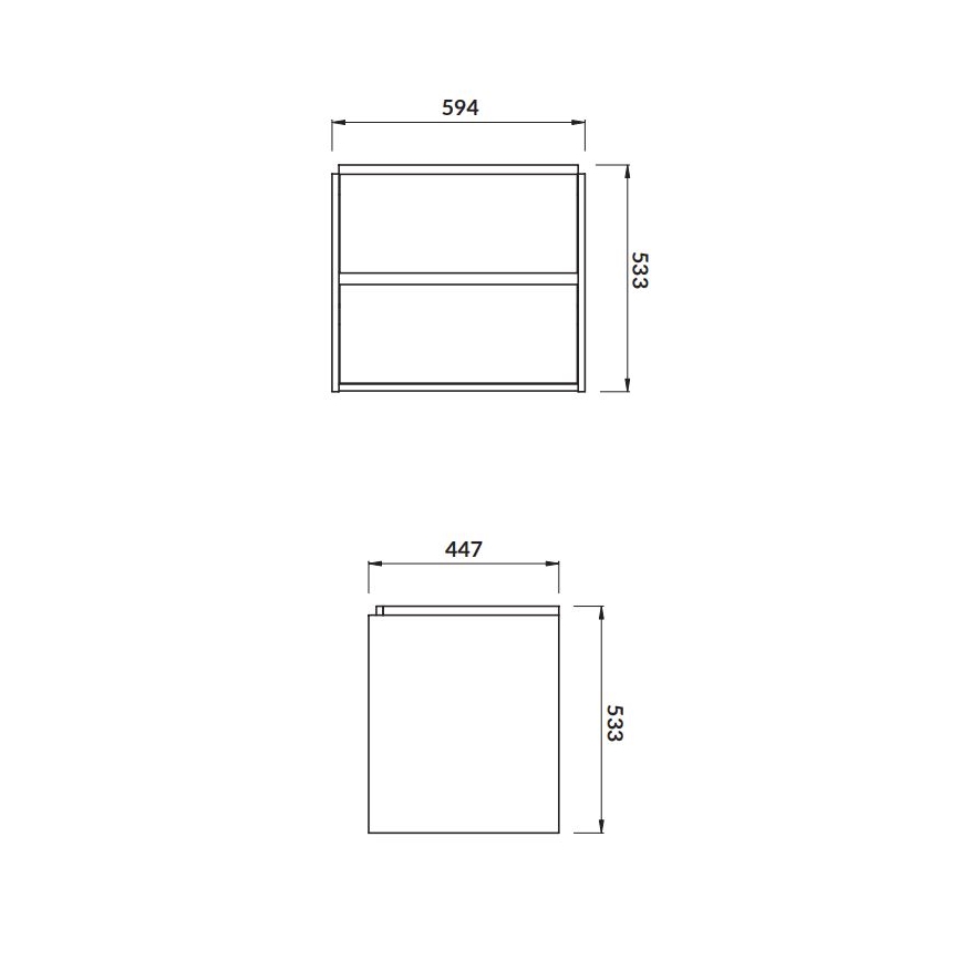 Cersanit S924-008 - Seinale rippuv vannitoakapp valamu alla CREA 60x54x45 cm tamm