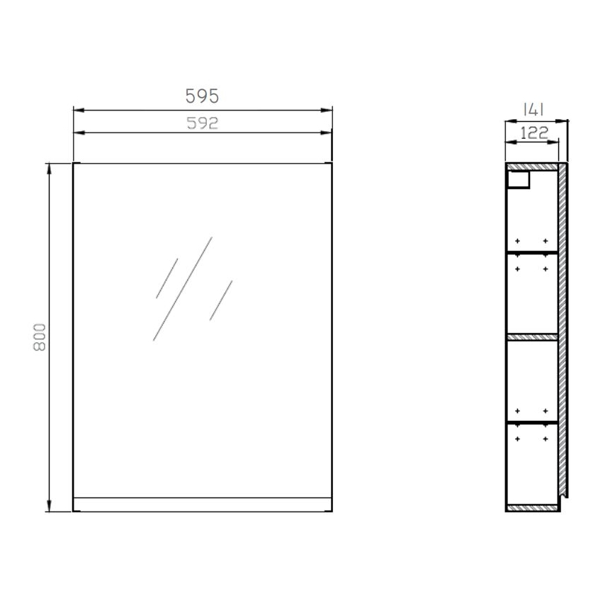 Cersanit S929-018 - Peegliga kapp vannituppa MEDDIE 80x59,5 cm