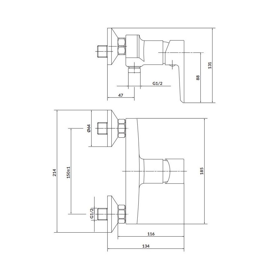 Cersanit S951-033 - Duši kraan MILLE valge/läikiv kroom