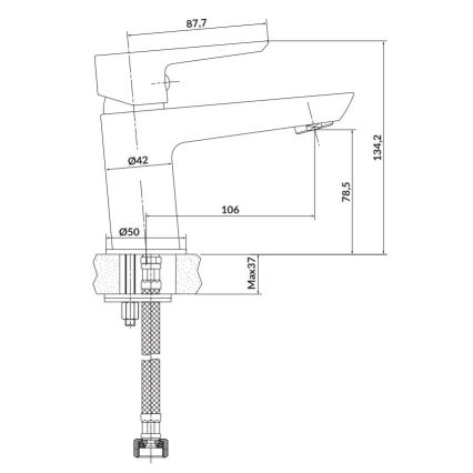 Cersanit S951-045 - Valamu kraan MILLE 13,4 cm läikiv kroom + äravool