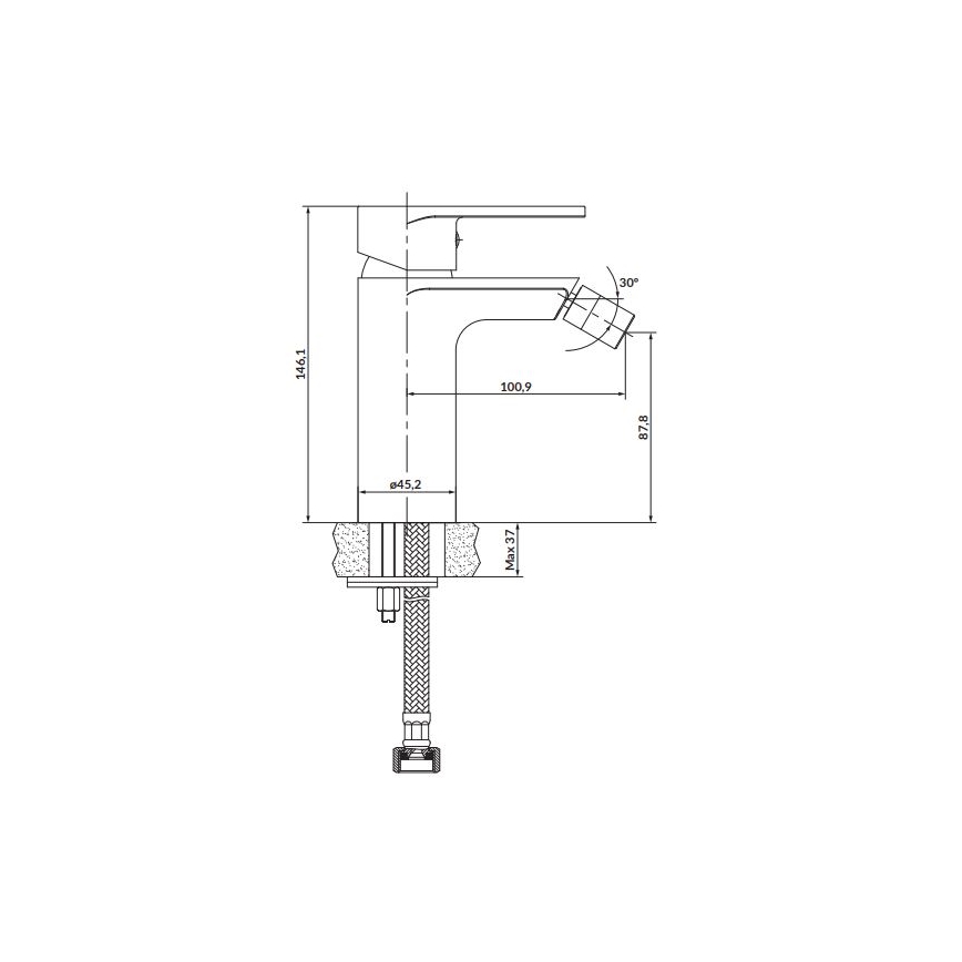 Cersanit S951-317 - Bidee kraan CREA nikkel