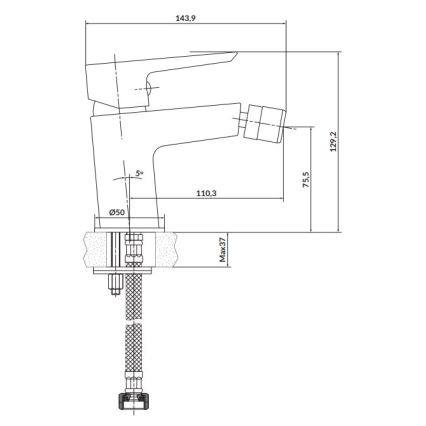 Cersanit S951-347 - Bidee kraan MILLE läikiv kroom