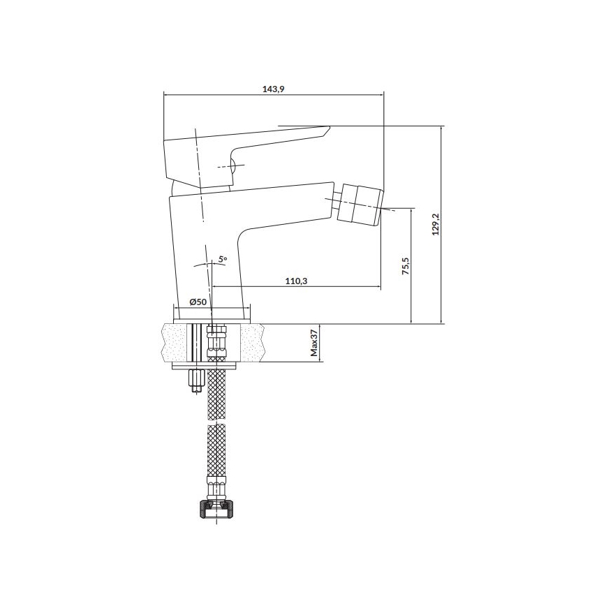 Cersanit S951-347 - Bidee kraan MILLE läikiv kroom