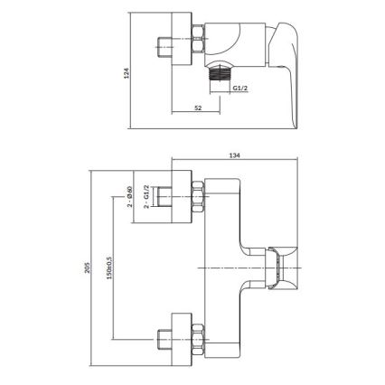 Cersanit S951-352 - Duši kraan CITY läikiv kroom