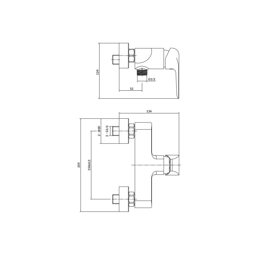 Cersanit S951-352 - Duši kraan CITY läikiv kroom
