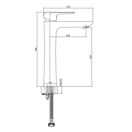 Cersanit S951-360 - Valamu kraan CITY 26,6 cm läikiv kroom
