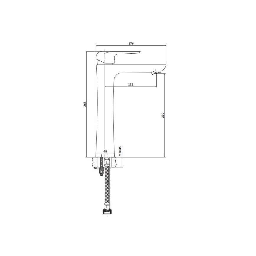 Cersanit S951-360 - Valamu kraan CITY 26,6 cm läikiv kroom