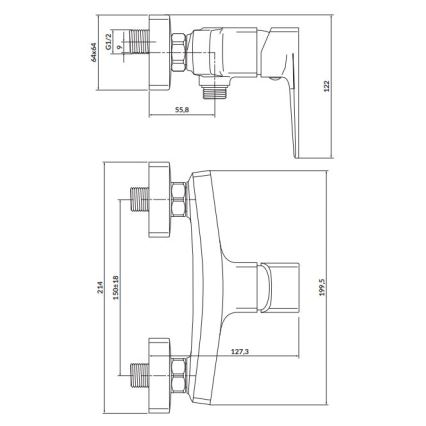 Cersanit S951-383 - Duši kraan LARGA läikiv kroom
