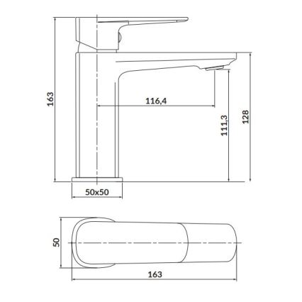 Cersanit S951-389 - Valamu kraan LARGA 16,3 cm kuldne