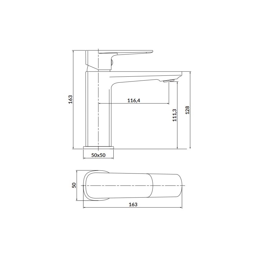 Cersanit S951-389 - Valamu kraan LARGA 16,3 cm kuldne