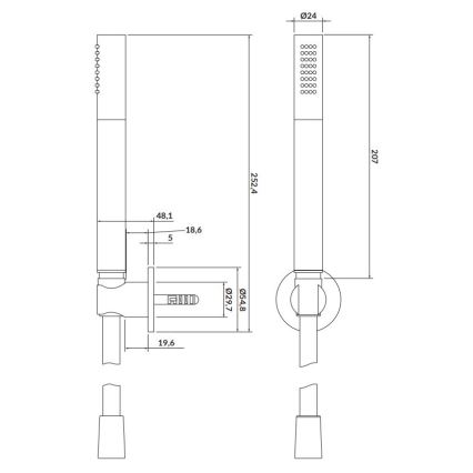 Cersanit S951-401 - Dušikomplekt CREA nikkel