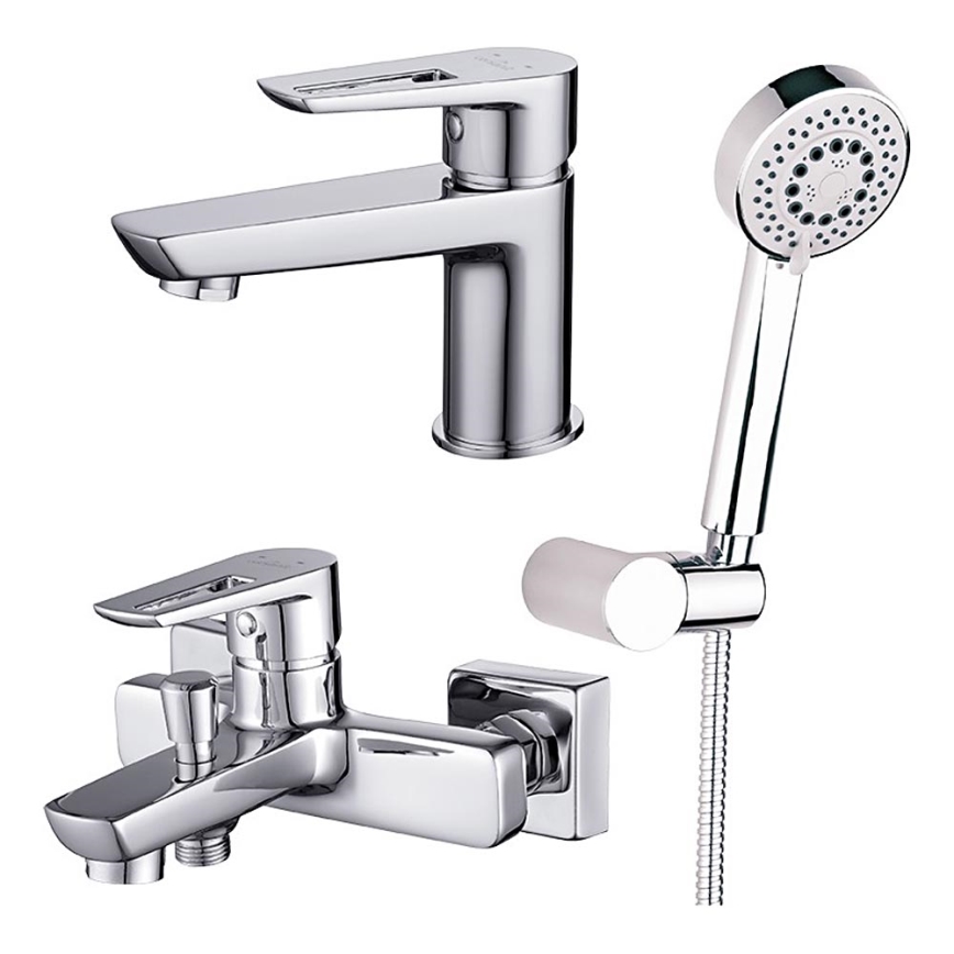 Cersanit S952-003 -Vannikomplekt koos kraaniga + valamu kraan MILLE läikiv kroom