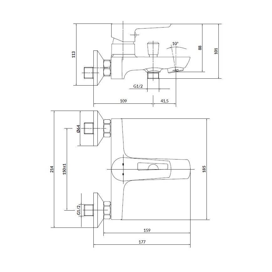 Cersanit S952-003 - Vannikomplekt segistiga + MILLE valamu segisti, läikiv kroom