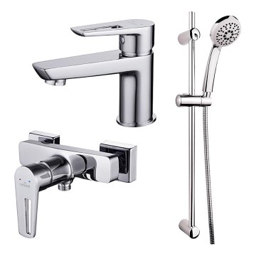 Cersanit S952-004-Duššikomplekt kraaniga + valamu kraan MILLE läikiv kroom