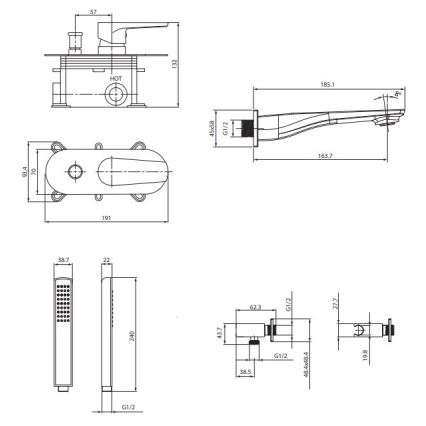 Cersanit S952-036 - Vannikomplekt peidetava segistiga CITY läikiv kroom
