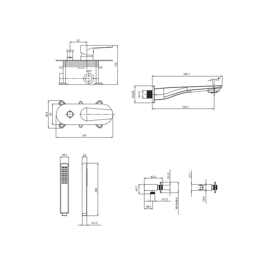 Cersanit S952-036 - Vannikomplekt peidetava segistiga CITY läikiv kroom