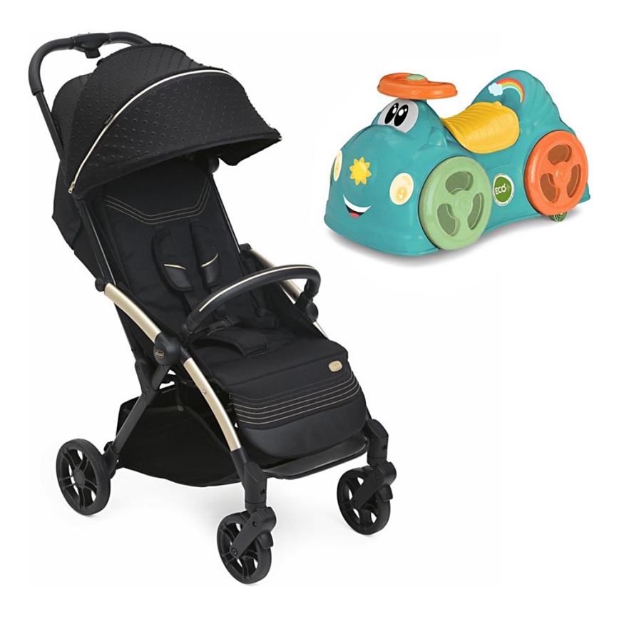 Chicco - Käru GOODY XPLUS Black Re_Lux Eco+ + jooksuratas ALL AROUND