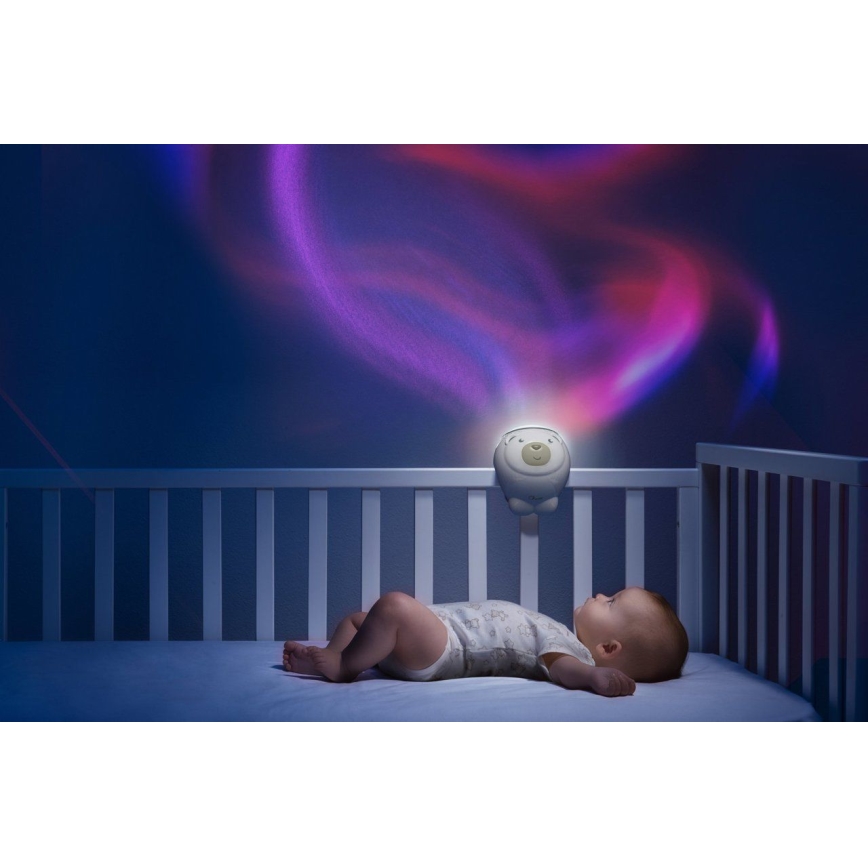 Chicco - Projektor lastele 2in1 POLAR BEAR 3xAA beež