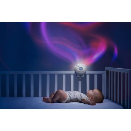 Chicco - Projektor lastele 2in1 POLAR BEAR 3xAA sinine