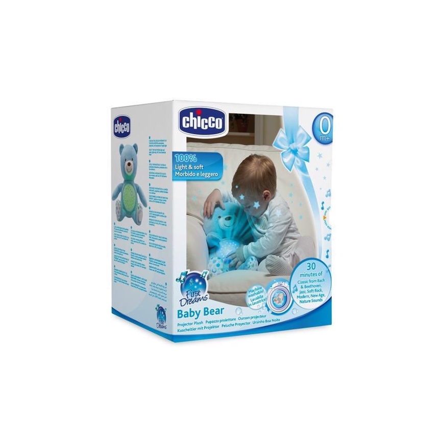 Chicco - Projektor meloodiaga BABY BEAR 3xAAA sinine