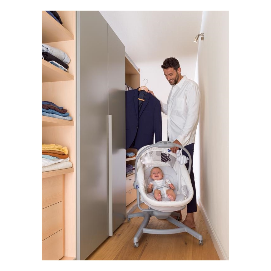 Chicco - Võrevoodi 4-ühes BABY HUG hall/valge