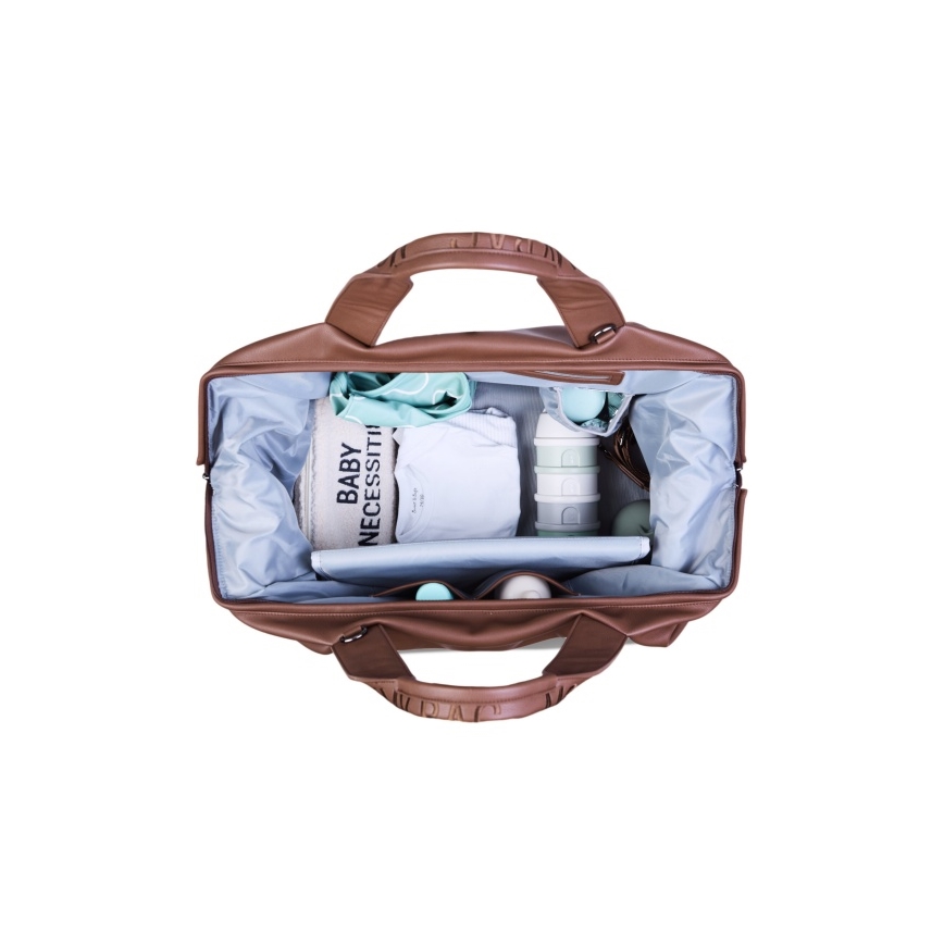Childhome - Mähkmekott MOMMY BAG LEATHER pruun