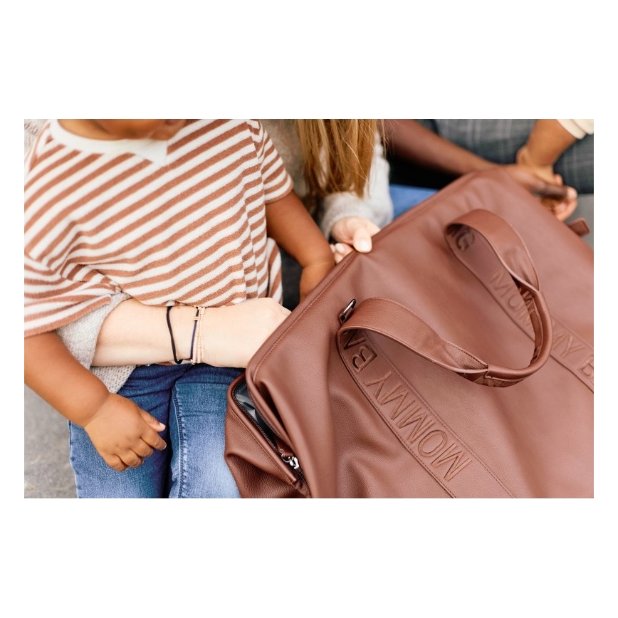 Childhome - Mähkmekott MOMMY BAG LEATHER pruun