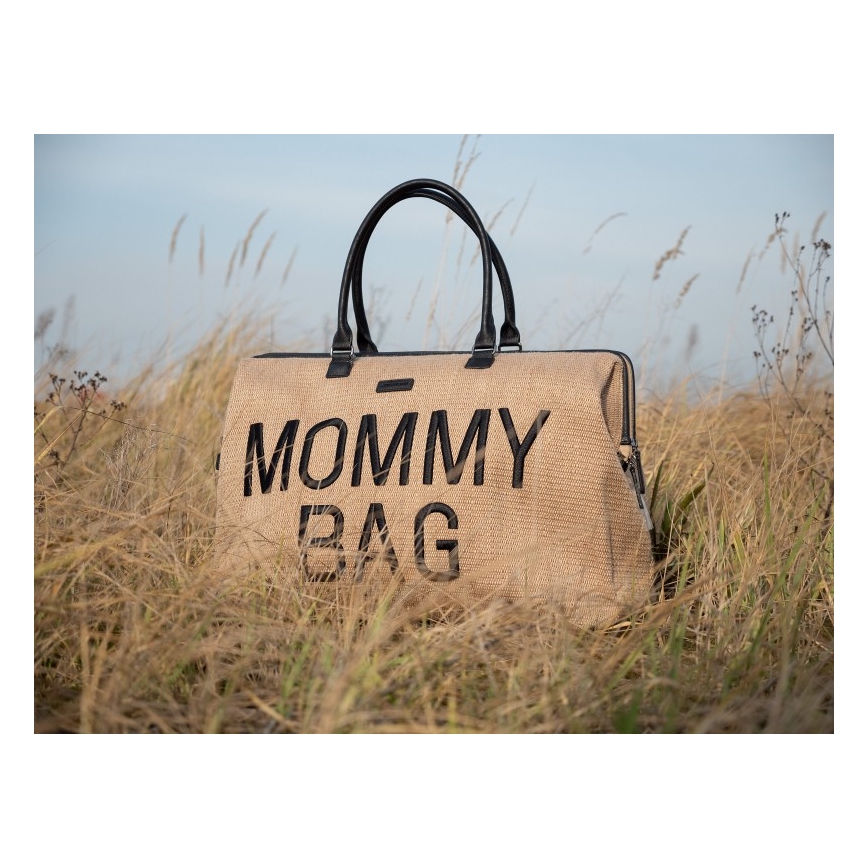 Childhome - Mähkmekott MOMMY BAG RAFFIA LOOK beež