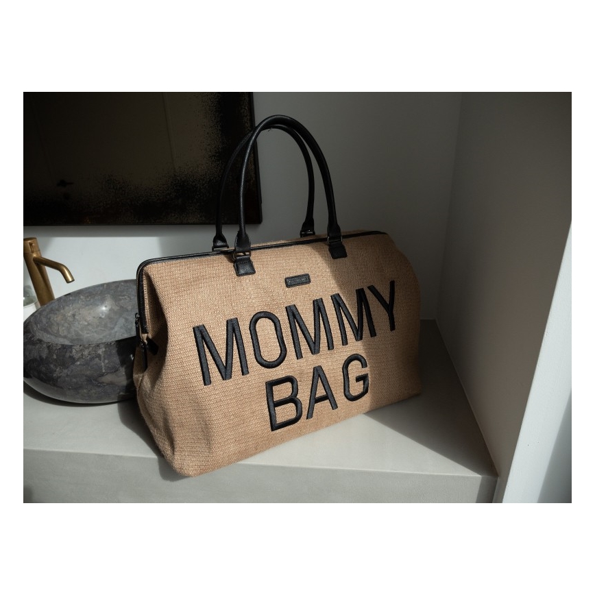 Childhome - Mähkmekott MOMMY BAG RAFFIA LOOK beež