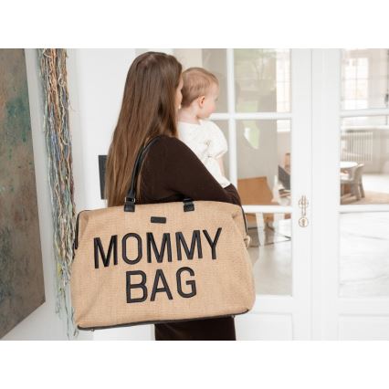 Childhome - Mähkmekott MOMMY BAG RAFFIA LOOK beež