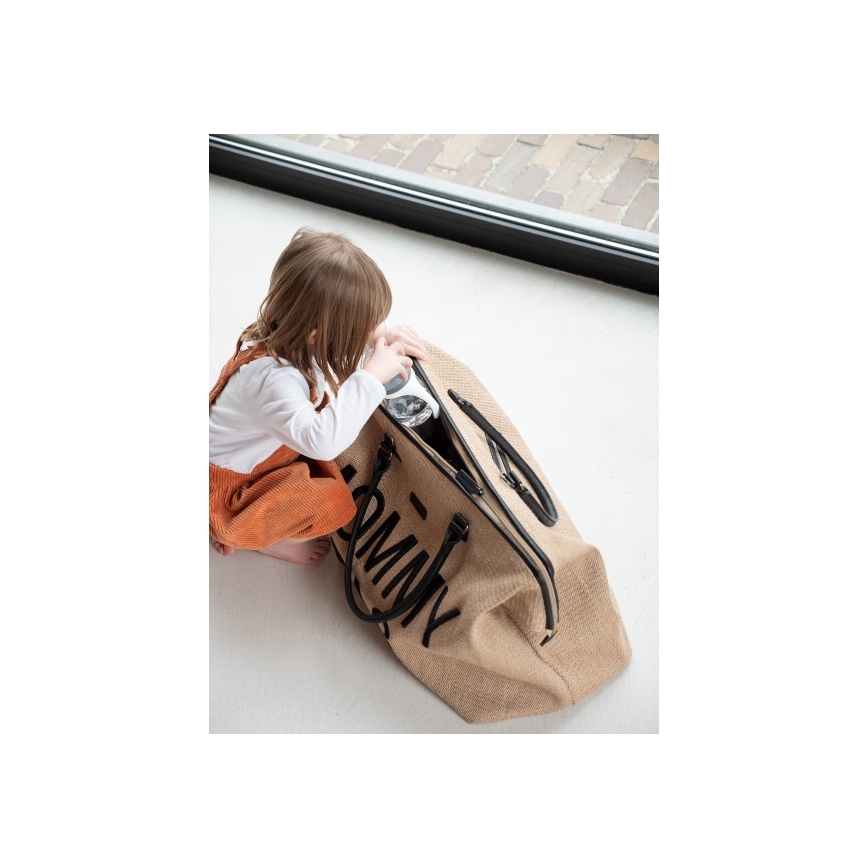 Childhome - Mähkmekott MOMMY BAG RAFFIA LOOK beež