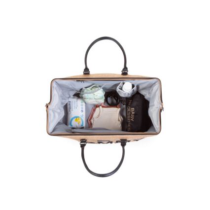 Childhome - Mähkmekott MOMMY BAG RAFFIA LOOK beež