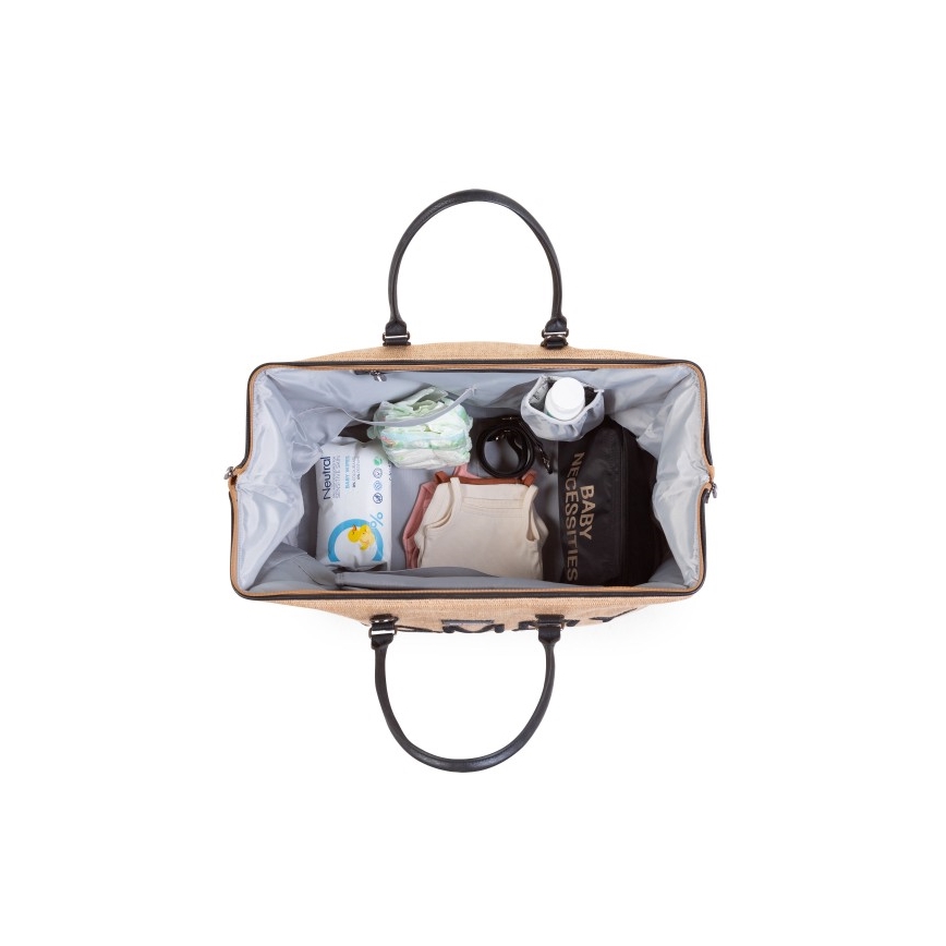 Childhome - Mähkmekott MOMMY BAG RAFFIA LOOK beež