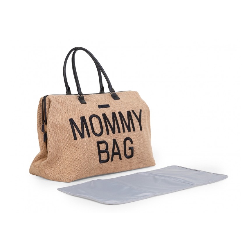 Childhome - Mähkmekott MOMMY BAG RAFFIA LOOK beež