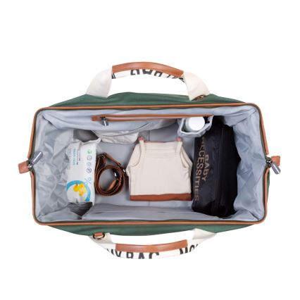 Childhome - Mähkmekott MOMMY BAG roheline