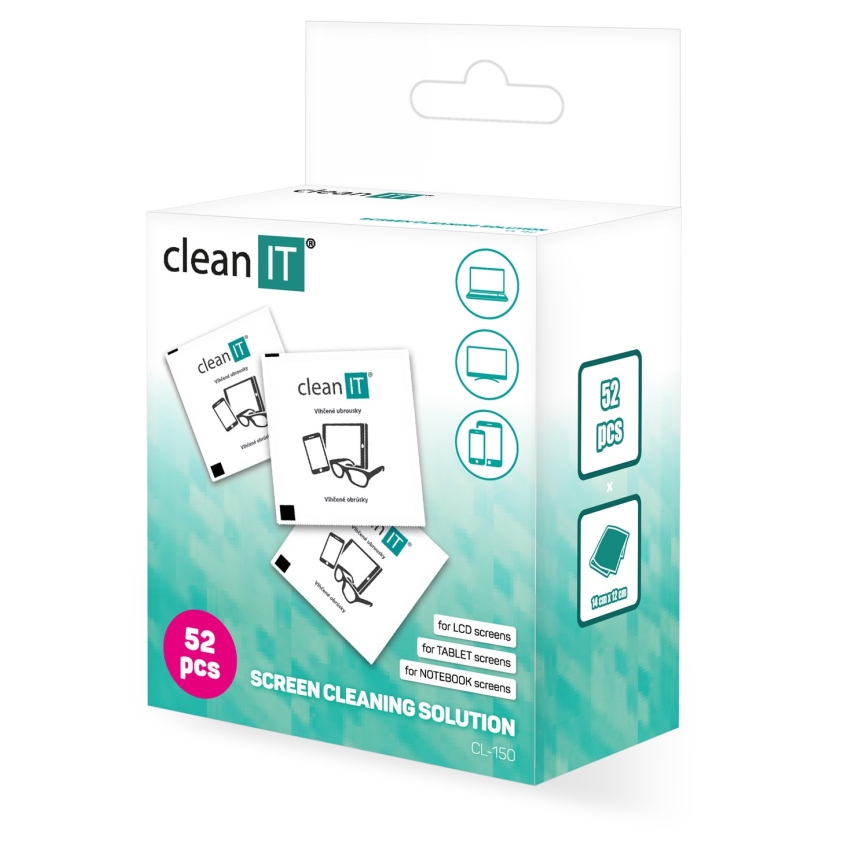 CLEAN IT CL-150 - Ühekordsed märjad puhastuslapid 52 tk