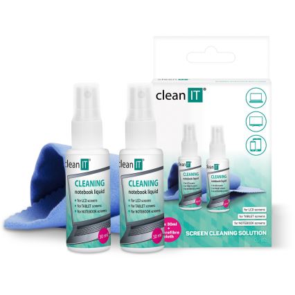 CLEAN IT CL-182 - Ekraani puhastusvahend koos lapiga 2x 30 mm
