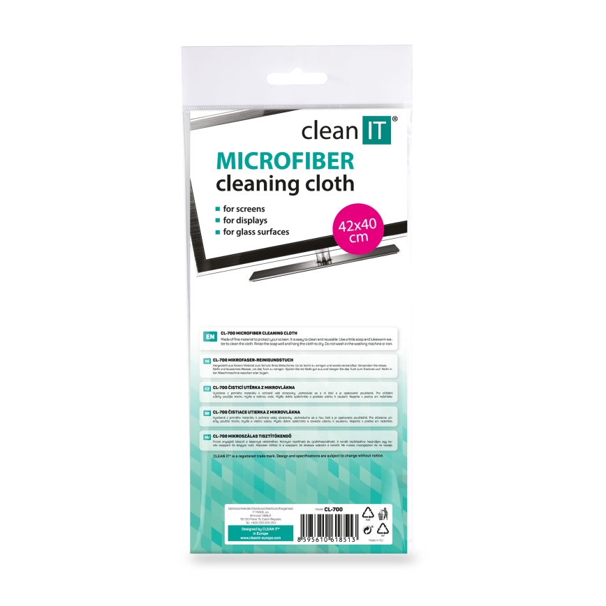 CLEAN IT CL-700 - Mikrofiiber puhastuslapp 40x42 cm sinine