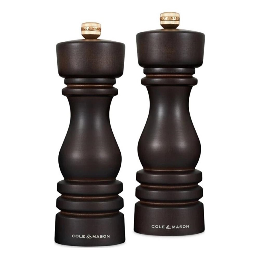 Cole&Mason - Soola- ja pipraveski komplekt LONDON 2 tk 18 cm pöök/pruun