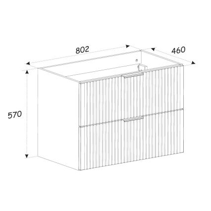 COMAD ADEL OAK 82-80-B-2S - Vannitoa valamukapp ADEL 57x80,2 cm tamm
