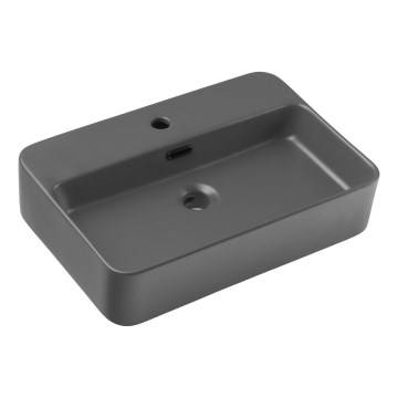 COMAD TRUST 2 MATT DARK GREY (E-6282) - TRUST 55x38 cm valamuplaadi kraanikauss, keraamika/matt tumehall