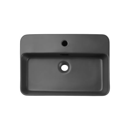 COMAD TRUST 2 MATT DARK GREY (E-6282) - TRUST 55x38 cm valamuplaadi kraanikauss, keraamika/matt tumehall