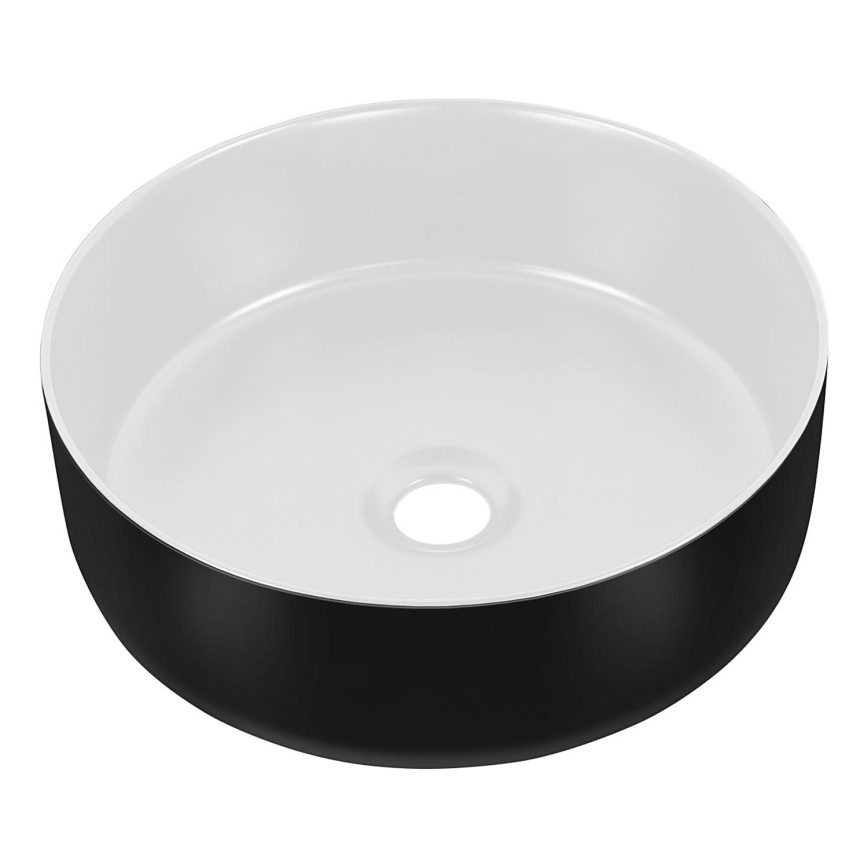 COMAD UM-6259 SIMPLE 8. - Kraanikauss töötasapinnale SIMPLE d. 36 cm keeramika/matt valge/matt must