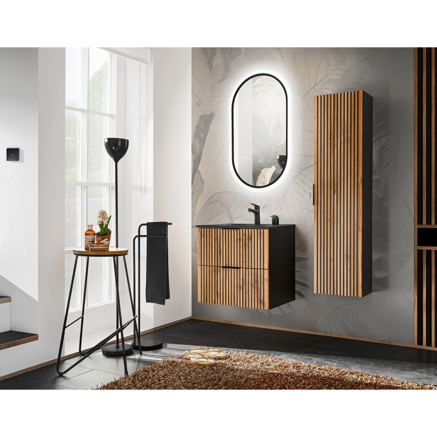 COMAD XILO BLACK WOTAN 82-60-D-2S-Vannitoakapp valamu alla XILO must/tamm