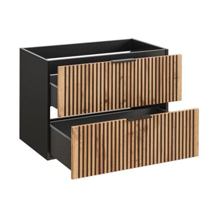 COMAD XILO BLACK WOTAN 82-80-D-2S - Valamukapp XILO 57x80,2 cm must/Wotan-tamm