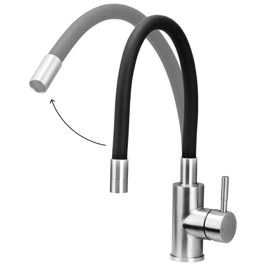 Concept BDC7138 - Köögisegisti painduva voolikuga, läikiv kroom/must
