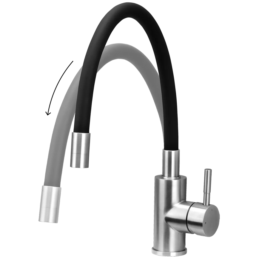 Concept BDC7138 - Köögisegisti painduva voolikuga, läikiv kroom/must