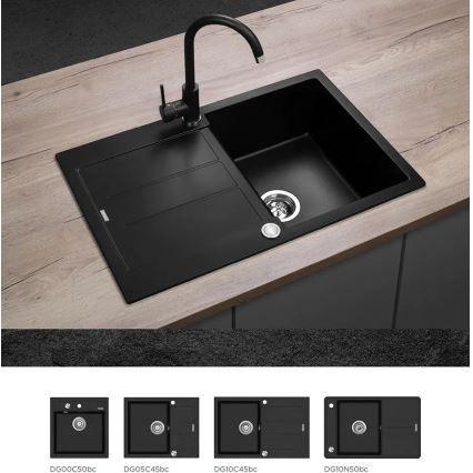 Concept BDG3334BC - Köögisegisti 33,5 cm graniit/must